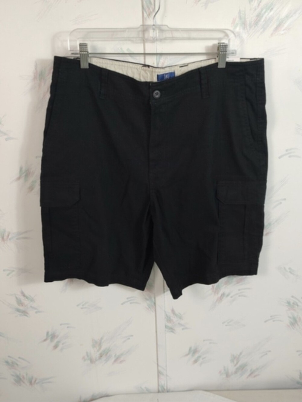 Men's George Cargo Shorts Black Size 36 At The Knee NWT